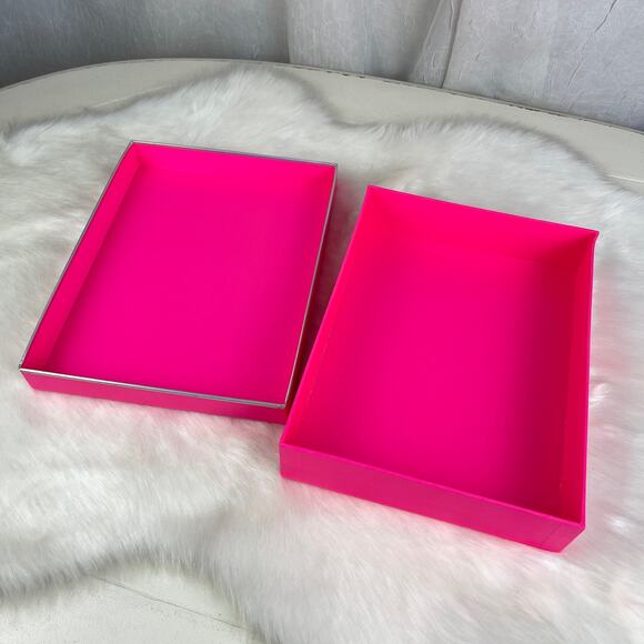 Victoria’s Secret PINK Gift Decor Storage Box Silver Holographic Logo - Picture 8 of 16